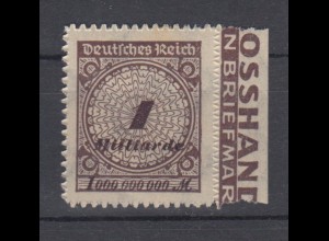 Deutsches Reich 325 B mit Seitenrand rechts Wertangaben im Kreis 1 Mrd M **
