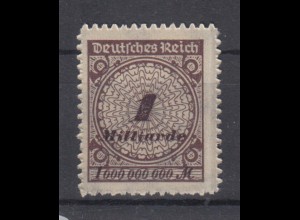 Deutsches Reich 325 B Einzelmarke Wertangaben im Kreis 1 Mrd M **