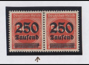 Dt. Reich 296 Plf. waagerechtes Paar Ziffern im Rechteck 250 Tsd auf 500 M ** /2