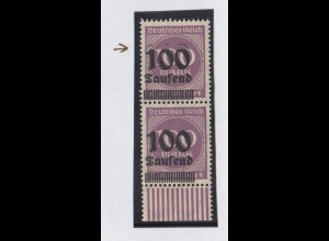 Deutsches Reich 289 Plf. senkrechtes Paar Ziffern im Kreis 100 Tsd auf 100 M**/2