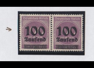 Deutsches Reich 289 Plf. waagerechtes Paar Ziffern im Kreis 100 Tsd auf 100 M /2