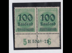 Deutsches Reich 290 Unterrand mit HAN Ziffern im Rechteck 100 Tsd auf 400 M **