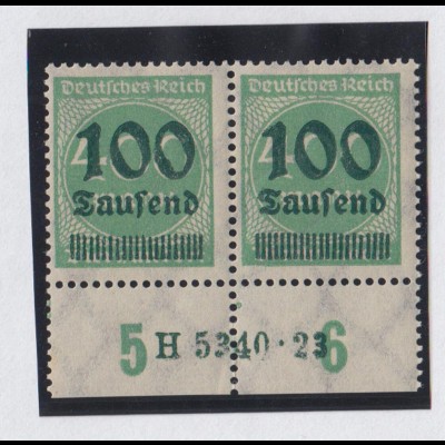 Deutsches Reich 290 Unterrand mit HAN Ziffern im Rechteck 100 Tsd auf 400 M **