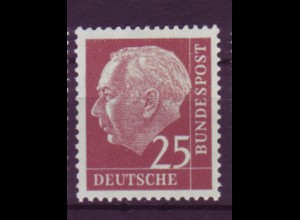 Bund 186 Bundespräsident Theodor Heuss 25 Pf postfrisch 