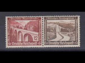 Deutsches Reich 639/634 ZD W 117 Moderne Bauten 12+6 Pf / 3+2 Pf postfrisch