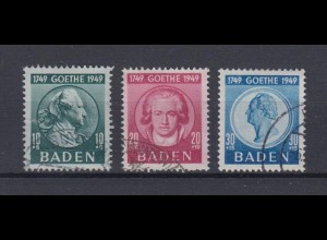 Französische Zone Baden 47-49 J. W. von Goethe gestempelt