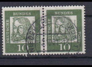Bund 350x waagerechtes Paar Bedeutende Deutsche 10 Pf gestempelt /5