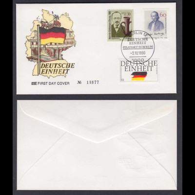 DDR Berlin Ersttagsbrief Deutsche Einheit 3.10.1990