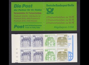 Berlin Markenheftchen 13a mit vier ganzen Randziffern Burgen + Schlösser 1982 **