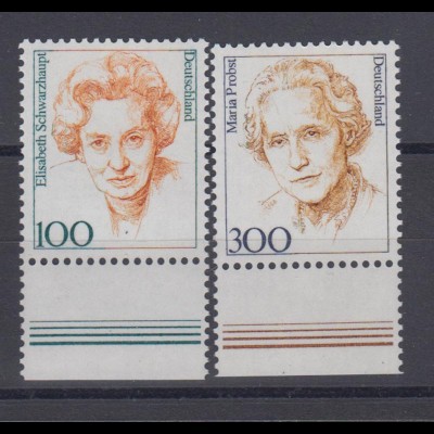 Bund 1955-1956 mit Unterrand Frauen 100 Pf + 300 Pf postfrsich