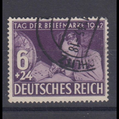 Deutsches Reich 811 Tag der Briefmarke 6+ 24 Pf gestempelt