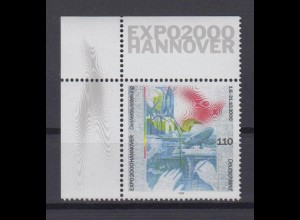 Bund 2042 Eckrand links oben EXPO 2000 Hannover 110 Pf postfrisch