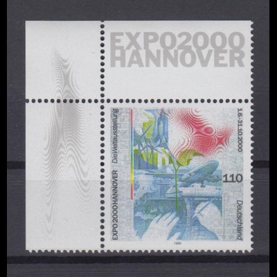Bund 2042 Eckrand links oben EXPO 2000 Hannover 110 Pf postfrisch