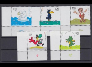 Bund 2055-2059 Eckrand links unten Jugend Trickfilmfiguren 1999 postfrisch