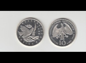 Silbermünze 10 DM 1998 Westfälischer Friede Prägeanstalt J stempelglanz