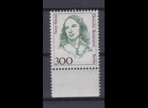 Berlin 849 Einzelmarke mit Unterrand Frauen Fanny Hensel 300 Pf postfrisch 