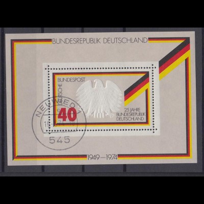 Bund Block 10 Bundesrepublik Deutschland 40 Pf gestempelt Neuwied