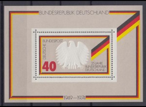 Bund Block 10 25 Jahre Bundesrepublik Deutschland 40 Pf postfrisch