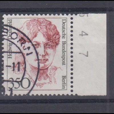 Berlin 849 Einzelmarke Seitenrand rechts Frauen Fanny Hensel 300 Pf gestempelt/3