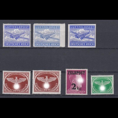Deutsches Reich Feldpost 1 A, B, U, 2 A+B, 3, 4 postfrisch /2