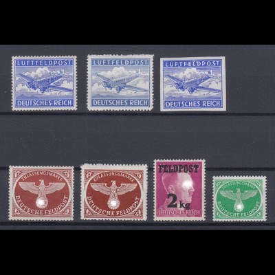 Deutsches Reich Feldpost 1 A, B, U, 2 A+B, 3, 4 postfrisch /3