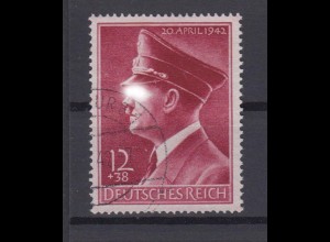 Deutsches Reich 813y 53. Geburtstag von Adolf Hitler 12+ 38 Pf gestempelt