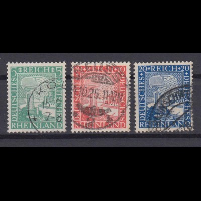 Deutsches Reich 372-374 Rheinland 1000 Jahre 5 Pf, 10 Pf, 20 Pf gestempelt /4
