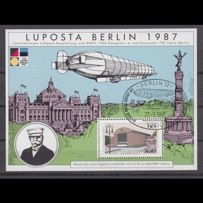 Vignette Luposta Berlin 1987 Sonderstempel Zeppelin