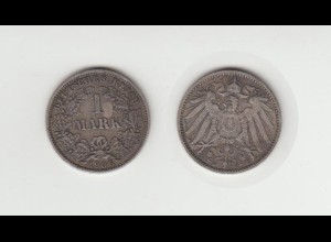 Silbermünze Kaiserreich 1 Mark 1906 D Jäger Nr. 17 /39
