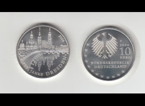 Silbermünze 10 Euro stempelglanz 2006 800 Jahre Dresden 