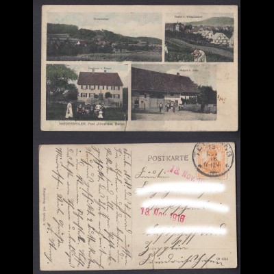 Ansichtskarte Mehrbildkarte Niederweiler Gasthaus zur Krone Hofgut J. Jehle 1916