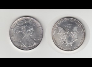 Silbermünze 1 OZ USA Liberty 1 Dollar 1995 angelaufen