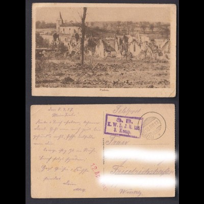 Feldpostkarte 1. WK Flabas Moirey-Flabas-Crépion französische Gemeinde 1917