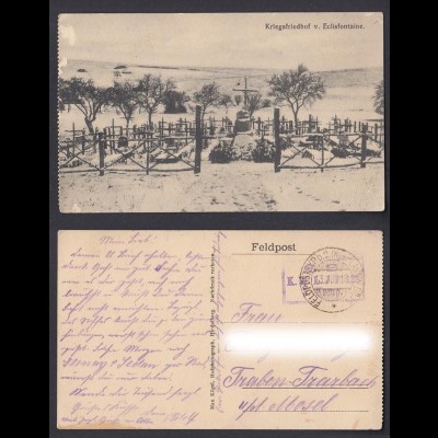 Feldpostkarte 1. WK Kriegsfriedhof v. Eclisfontaine Frankreich 1916