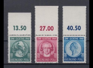 Französische Zone Rheinland Pfalz 46-48 mit Oberrand Johann W. von Goethe **