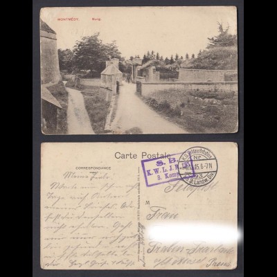 Feldpostkarte 1. WK Montmedy Frankreich mit Burg 1915