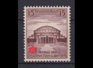 Deutsches Reich 668 Turn- und Sportfest 15 Pf postfrisch 