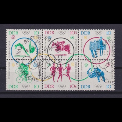 DDR 1039-1044 Zusammendrucke Olympische Sommerspiele gestempelt