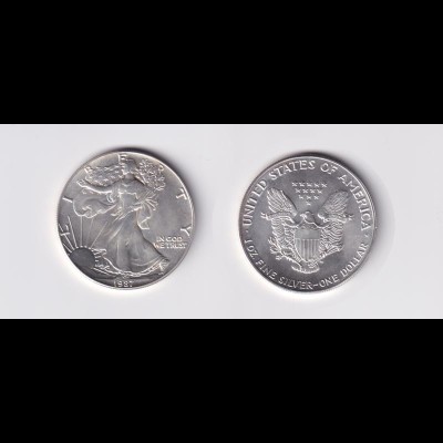 Silbermünze 1 OZ USA Liberty 1 Dollar 1987