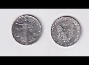 Silbermünze 1 OZ USA Liberty 1 Dollar 1990 