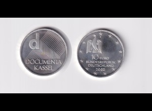 Silbermünze 10 Euro 2002 Documenta Kassel stempelglanz