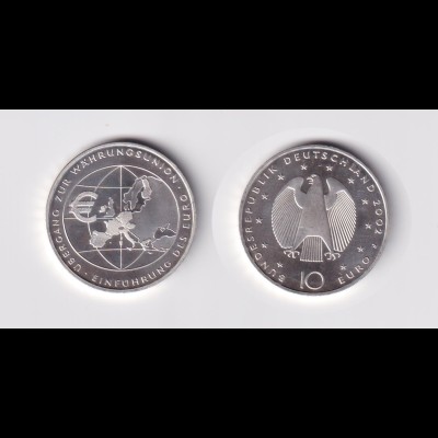 Silbermünze 10 Euro stempelglanz 2002 Währungsunion 