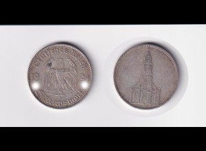 Silbermünze 5 RM Garnisonkirche 1934 J Jäger Nr. 357/1 Ohne Datum
