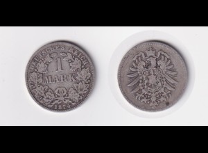 Silbermünze Kaiserreich 1 Mark 1874 D Jäger Nr. 9 /1