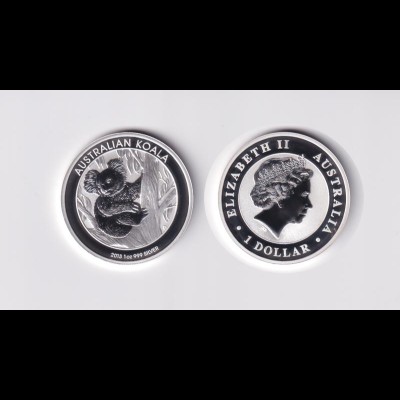Silbermünze 1 OZ Australien Koala 1 Dollar 2013 stempelglanz in Kapsel