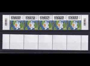 Bund 3644 QR-Code RE 5er Streifen Seebriefrose 5 C postfrisch