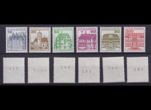 Bund ex 913A II - 1143 II Letterset gerade Nummer Burgen+Schlösser postfrisch