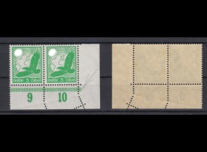 Deutsches Reich 529 x Paar Eckrand rechts unten verzähnt Flugpostmarken 5 Pf **