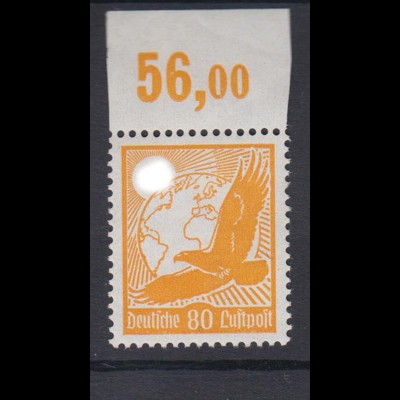 Deutsches Reich 536 x mit Oberrand nicht durchgezähnt Flugpostmarken 80 Pf **