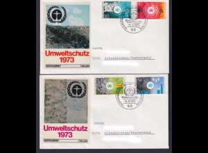 Bund 2 FDC`s mit 774-777 Umweltschtz ESST Bonn 5.06.1973